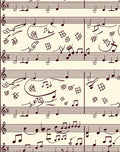 Retro brown musical notes on cream Rug