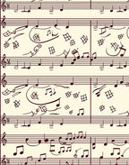 Retro brown musical notes on cream Rug