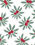 Red Floral Green Leaf Burst Rug