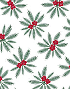 Red Floral Green Leaf Burst Rug