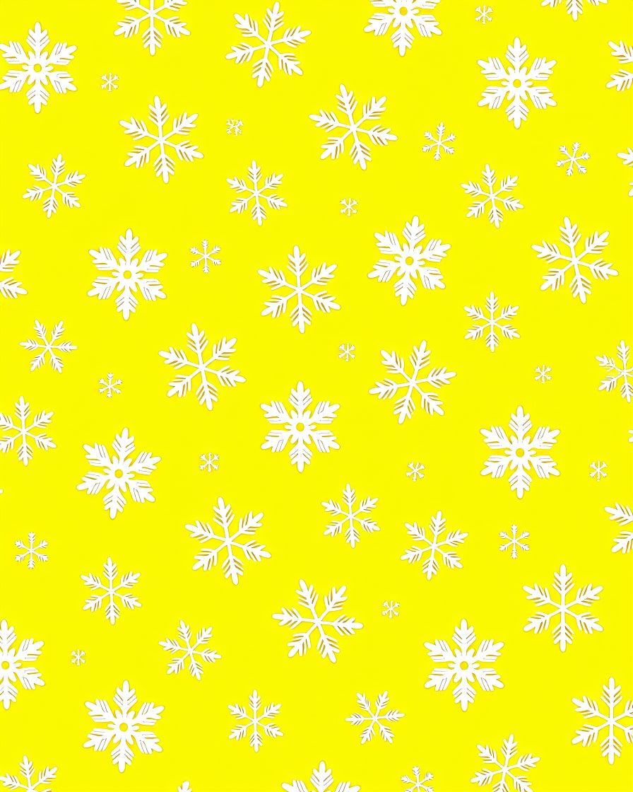 White Snowflake Fall Bright Yellow Rug