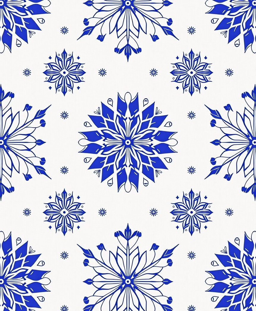 Vintage Blue Floral Medallion Rug