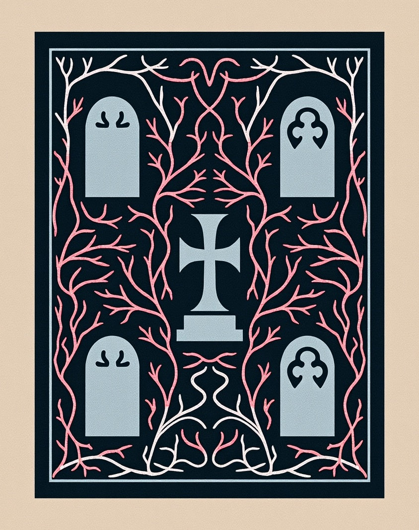 Slightly Spooky Gothic Tombstone Garden Rug