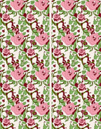 Whimsical Pink Floral Vine Garden Rug