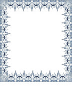 Classic Blue White Filigree Border Rug
