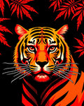 Bold Orange Tiger Red Foliage Rug