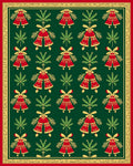 Festive Red Bell Floral Border Rug