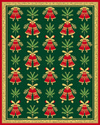 Festive Red Bell Floral Border Rug