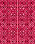 Crimson Red Intricate Floral Medallion Rug