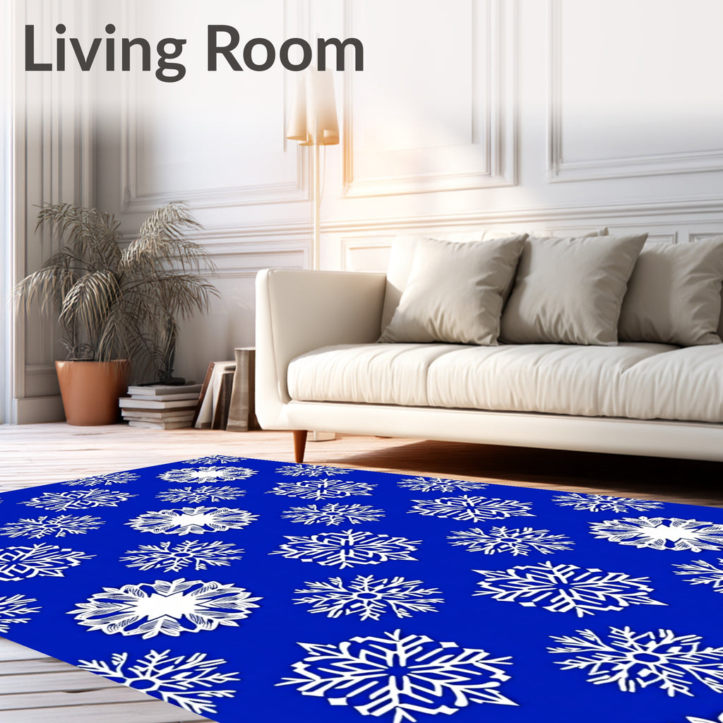 Winter White Snowflake Abundant Rug