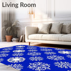 Winter White Snowflake Abundant Rug