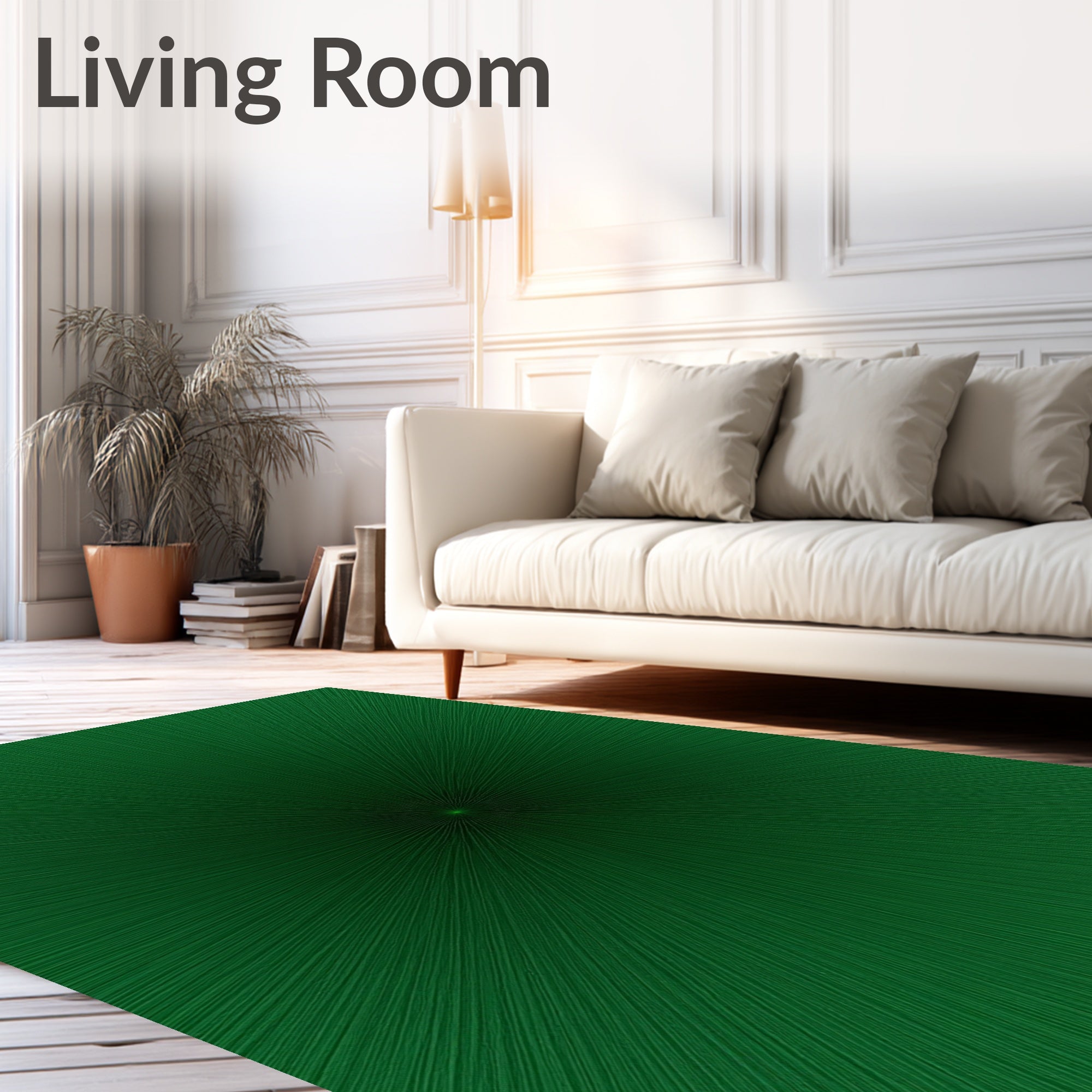 Radiating Emerald Green Starburst Rug