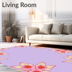 Pastel Pink Floral Corner Accent Rug