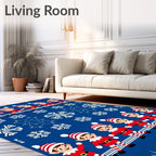 Jolly Elves Snowflake Blue Knit Rug