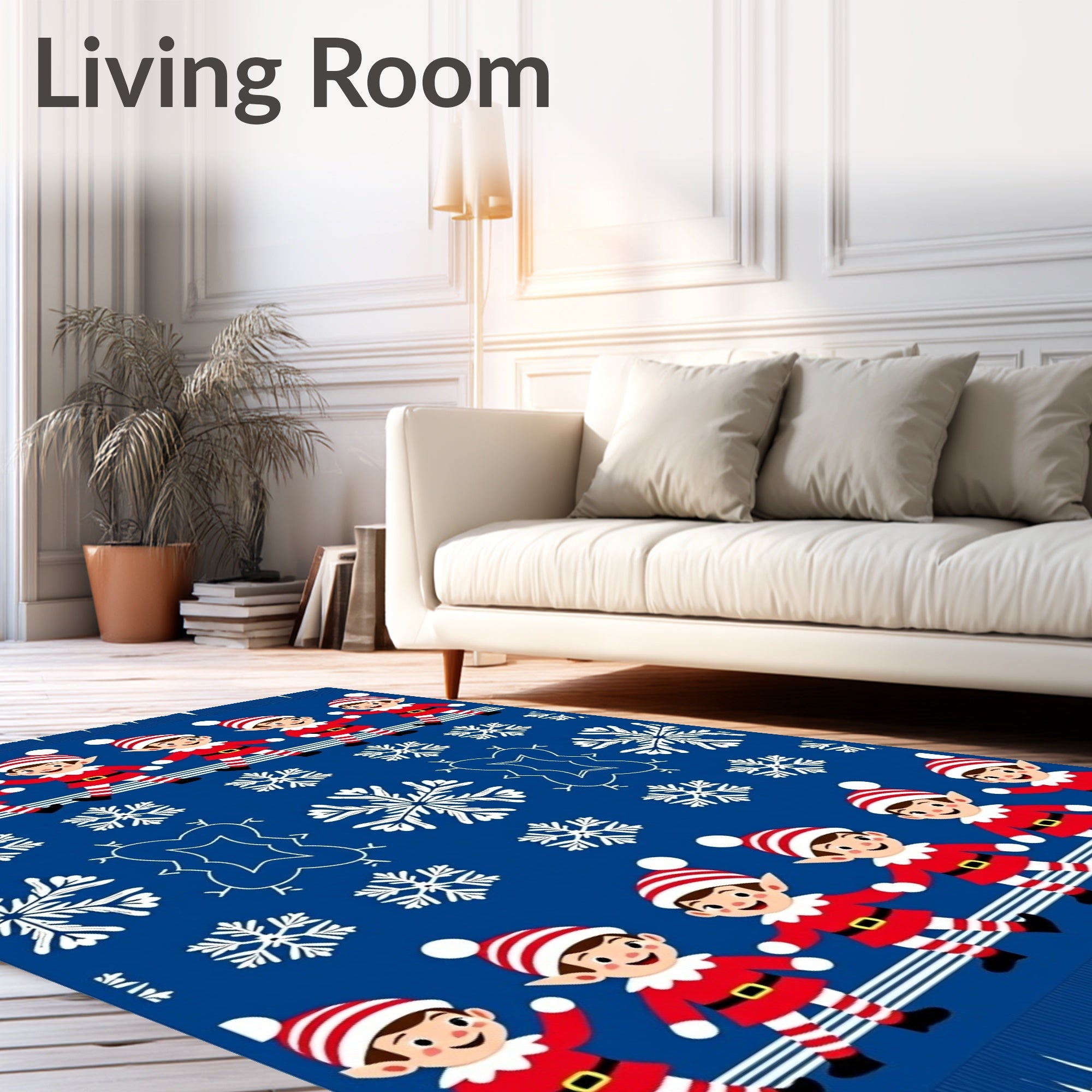 Jolly Elves Snowflake Blue Knit Rug