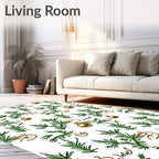 Green Pine Christmas Ornaments Rug