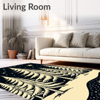 Winter Forest Stars Nightscape Rug