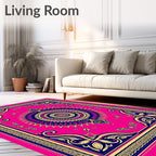 Vibrant Fuchsia Mandala Floral Rug