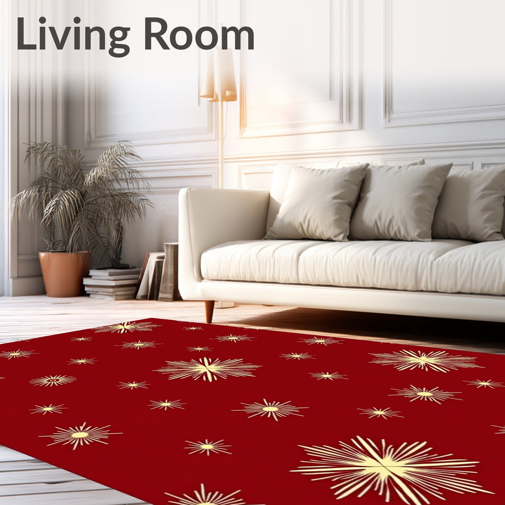 Crimson Starburst Radiance Accents Rug