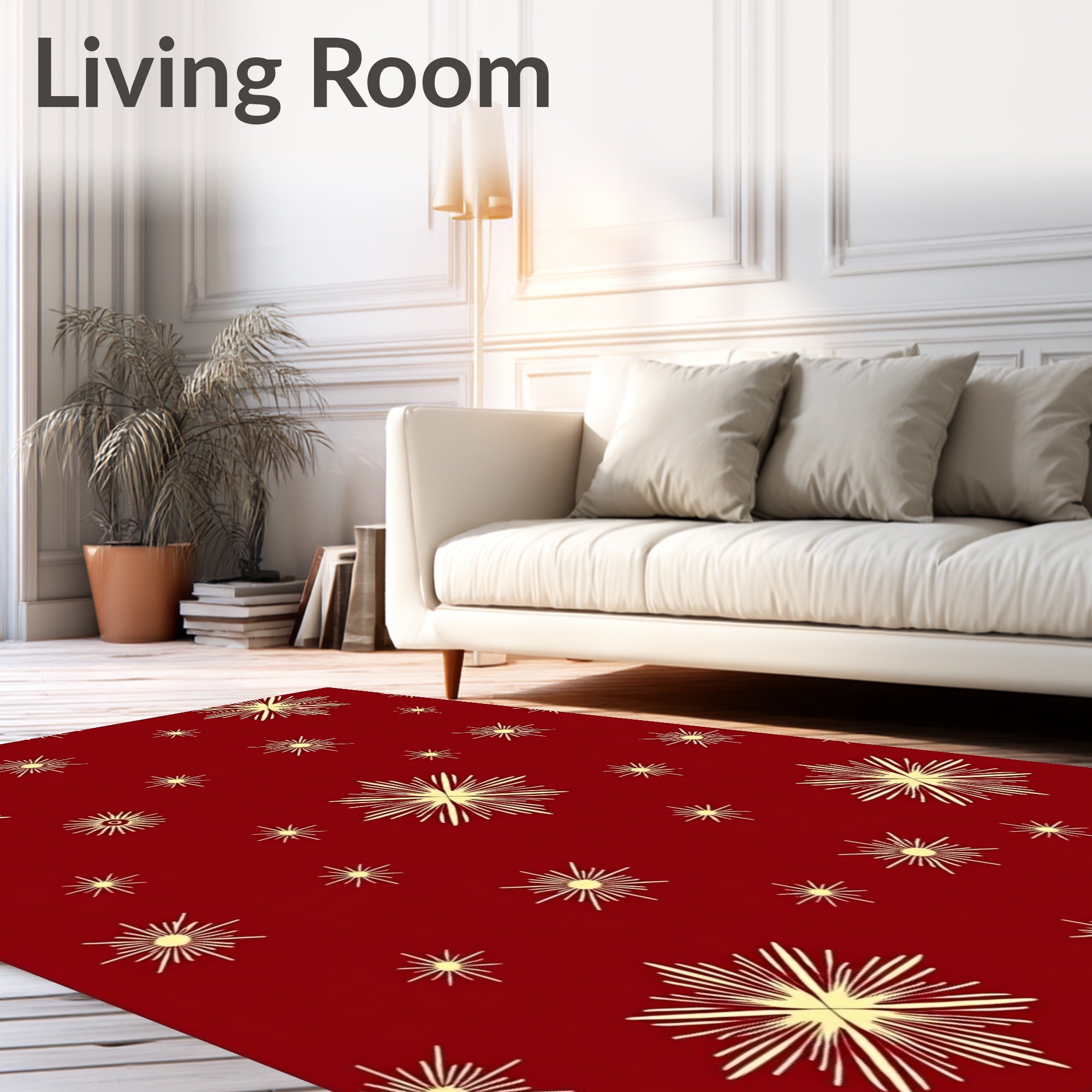 Crimson Starburst Radiance Accents Rug