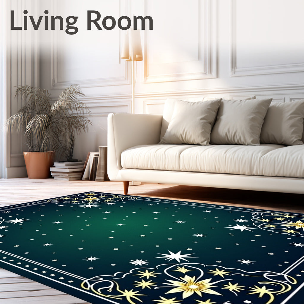 Golden Starry Night Gradient Rug