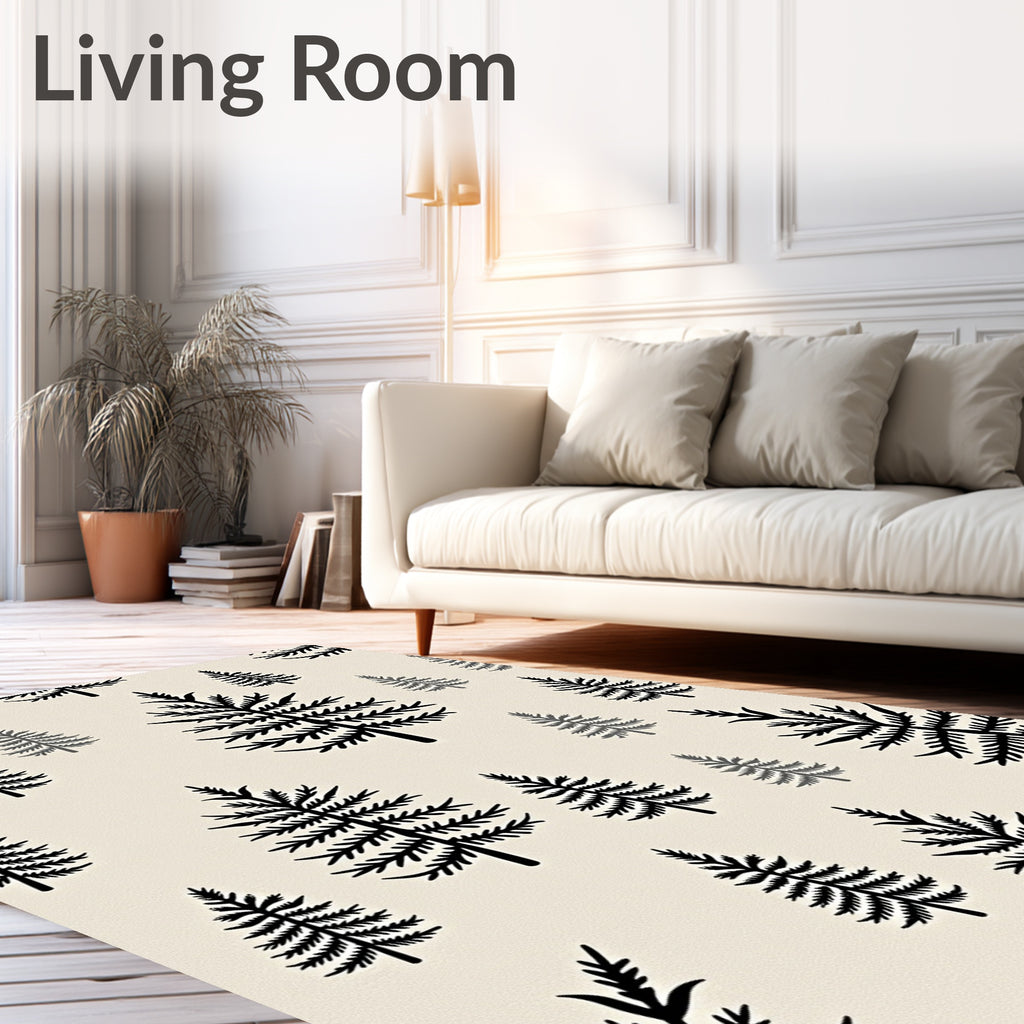 Black Pine Forest Texture Rug
