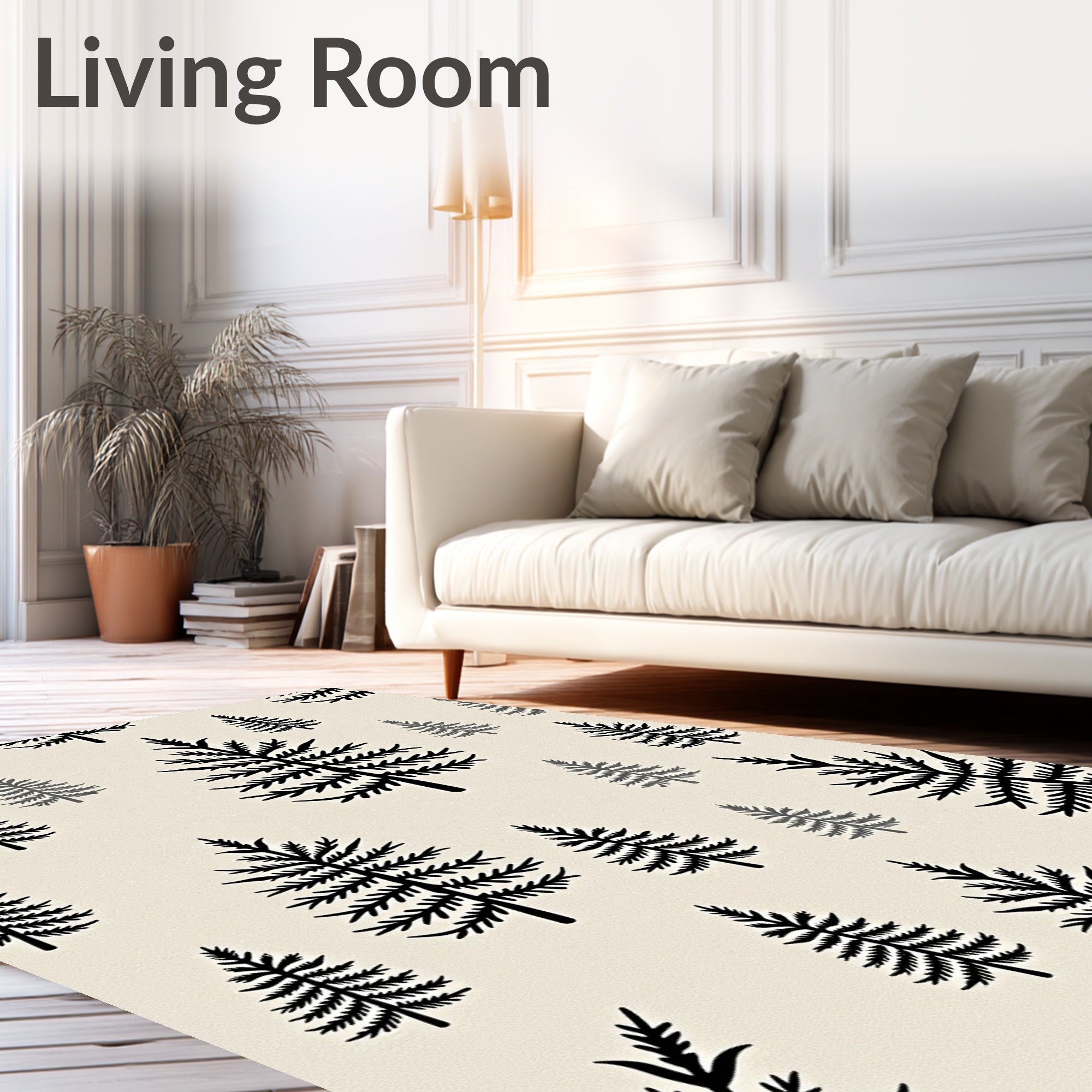 Black Pine Forest Texture Rug