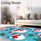 Joyful Snowman Christmas Holly Frolic Rug