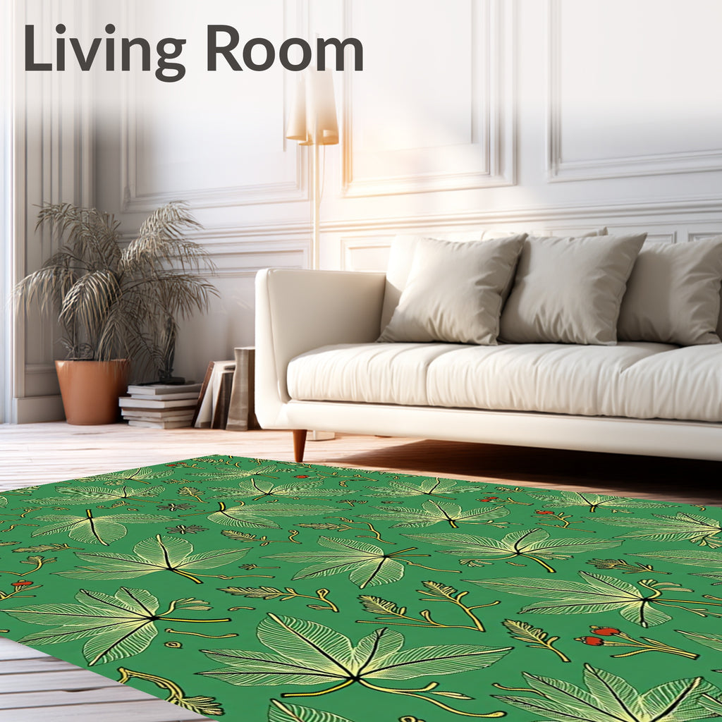 Emerald Green Leafy Branch Bounty Rug