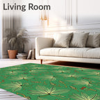 Emerald Green Leafy Branch Bounty Rug