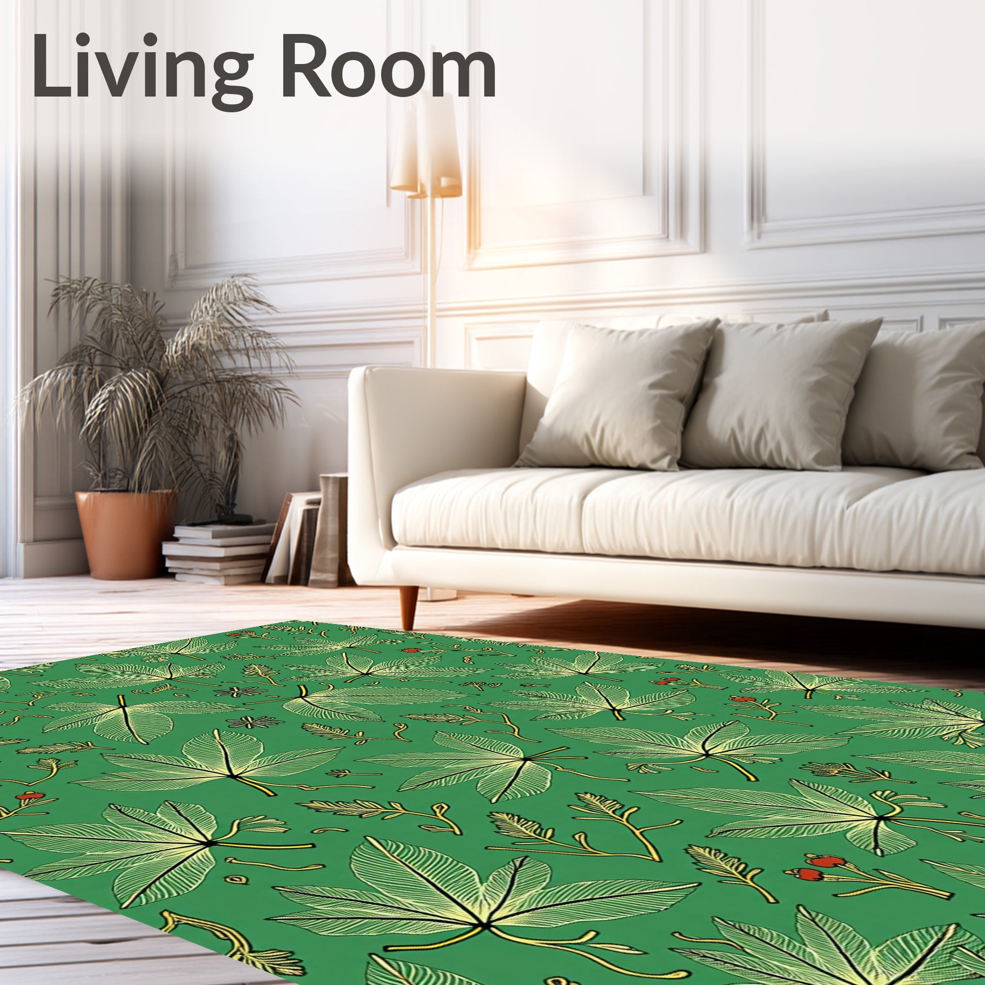 Emerald Green Leafy Branch Bounty Rug