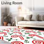 Red Green Candy Cane Foliage Rug