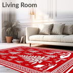 Winter Wonderland Red Pine Forest Rug