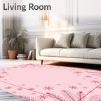 Crimson Snowflake Pine Border Rug