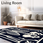 Cream Skeleton With Ornate Borders Rug