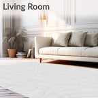 Abstract White Flowing Lines Rug