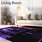 Gothic Castle Purple Moon Sky Rug