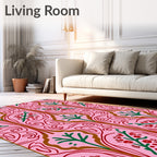 Pink Floral Tree Vines Rug