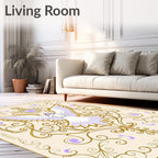 Lilac Angelic Wings Gold Border Tapestry Rug