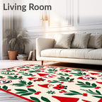 Whimsical Red Gnome Berry Garland Rug