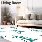 Deep Teal Pine Forest Repeat Rug
