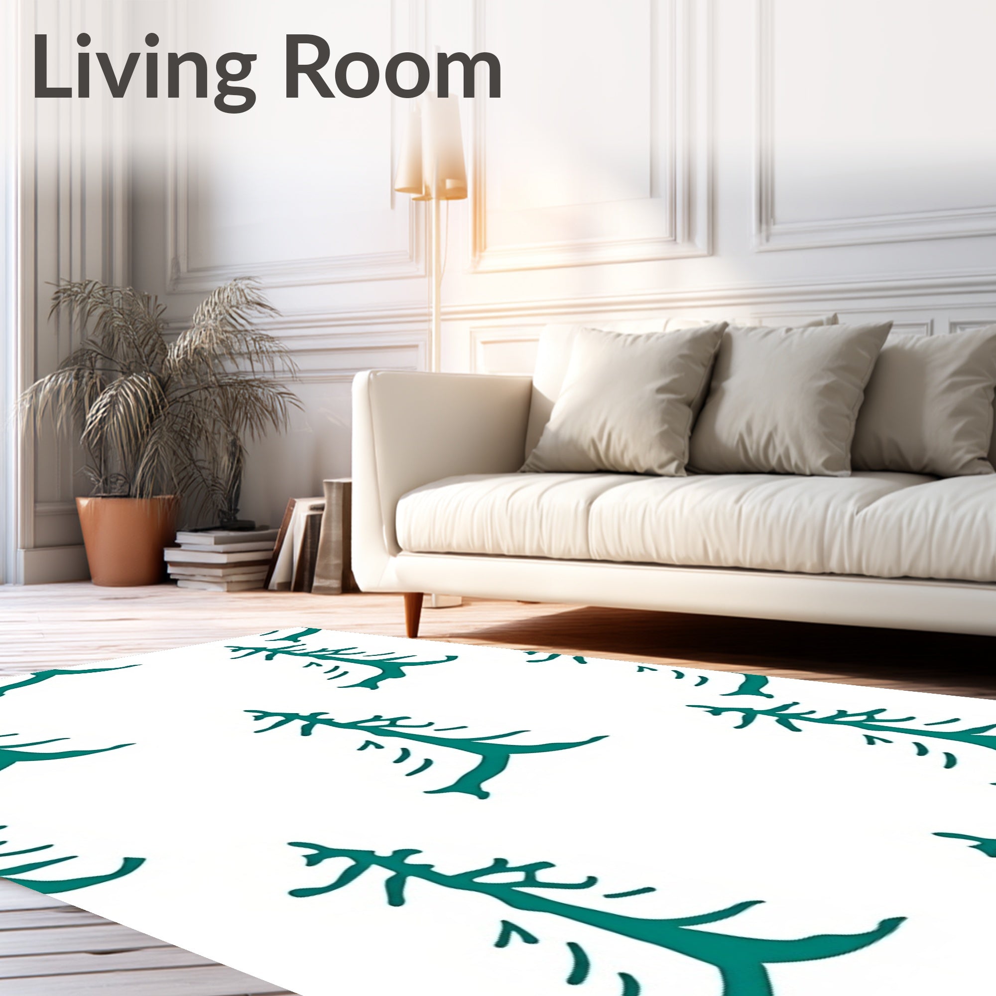 Deep Teal Pine Forest Repeat Rug