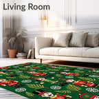Festive Nutcracker Soldier Emerald Garden Rug