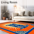 Bold Blue Dog Burst Rug