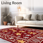 Festive Gingerbread Snowflake Medallion Rug
