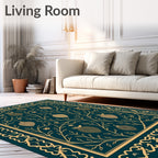 Golden Strawberry Botanical Vine Rug