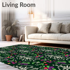 White Tree Floral Folk Art Rug