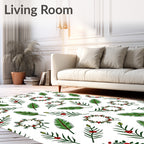 Green Berry Wreath And Leaf Spread Rug