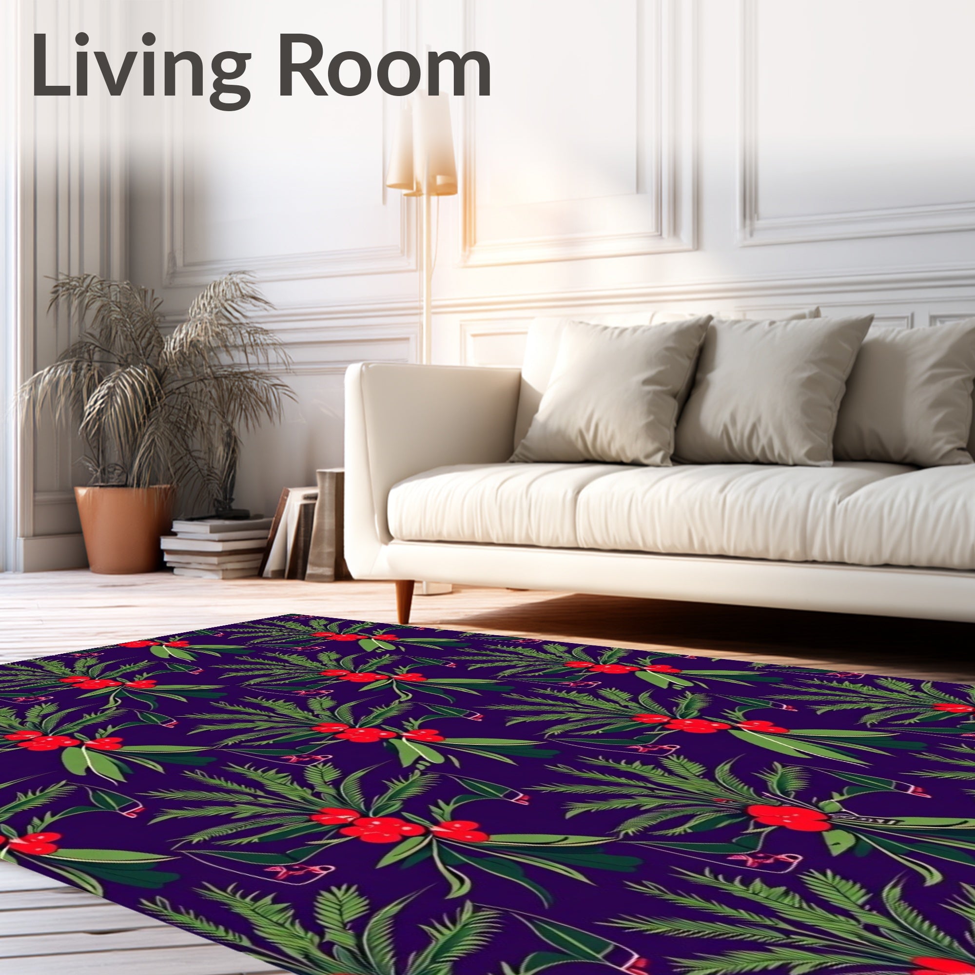 Rich Plum Evergreen Berry Cluster Rug