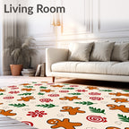 Gingerbread Men Holiday Swirl Confetti Rug